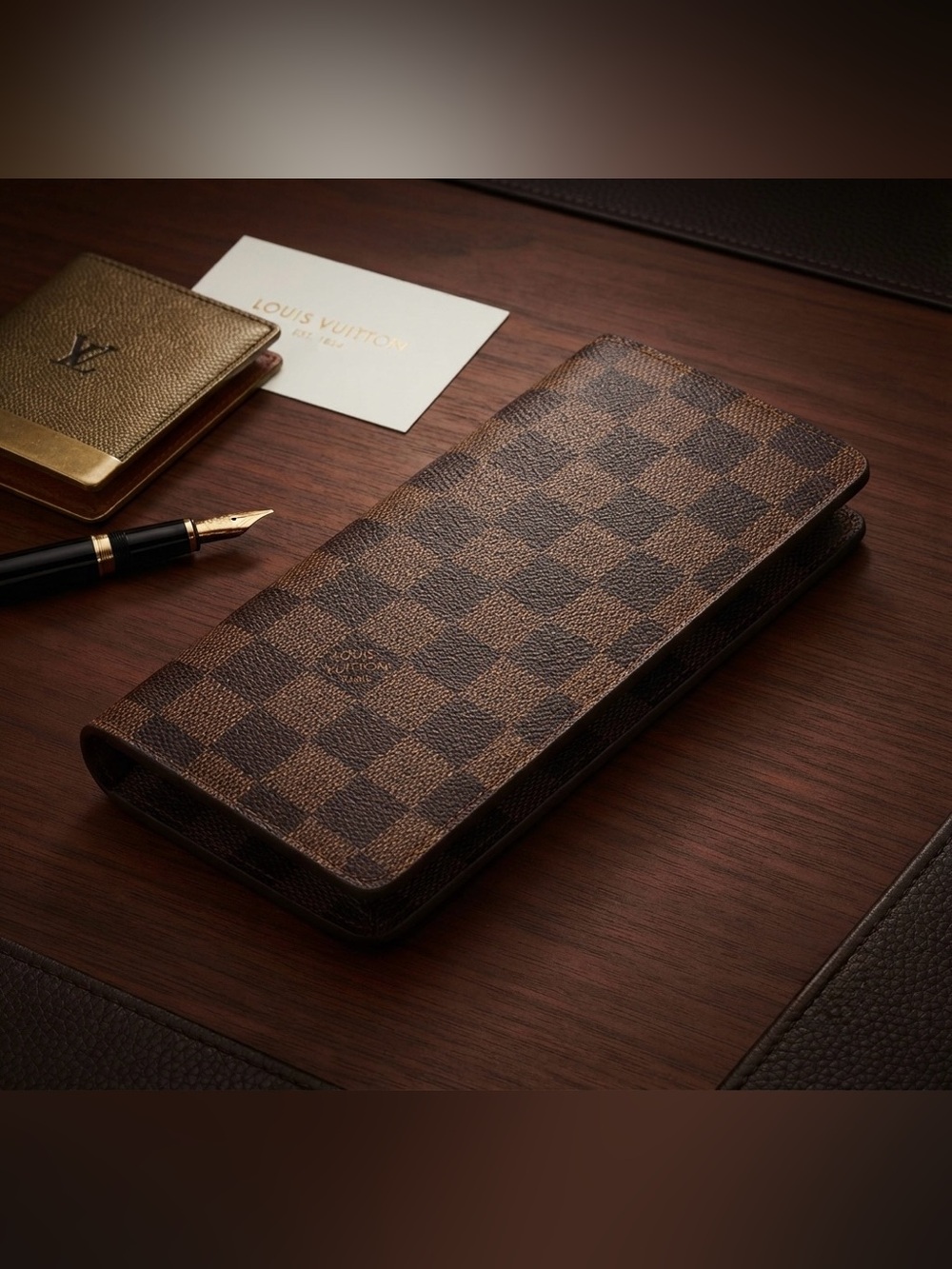 Louis Vuitton Brown Checkerboard Damier Wallet